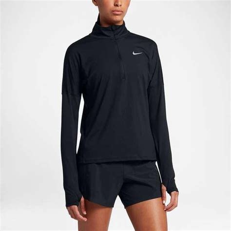 nike element half zip hardloopsweater dames zwart